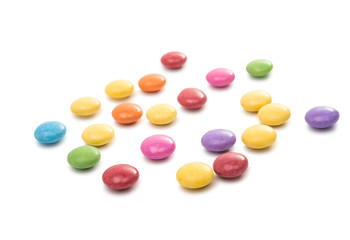 multicolored chocolate pills