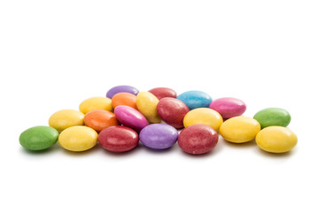 multicolored chocolate pills