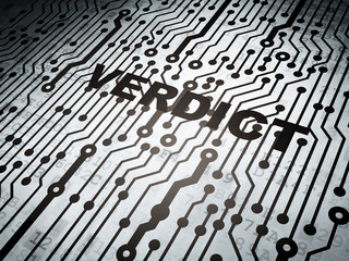 Fototapeta premium Law concept: circuit board with Verdict