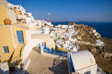 Fototapeta na wymiar Cityscape of Oia on Santorini island, Greece