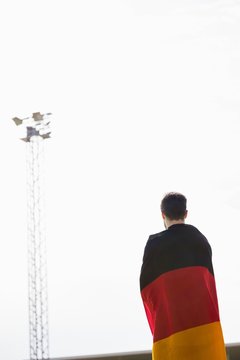 Athlete With German Flag Wrapped Around His Body