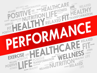 PERFORMANCE word cloud, fitness, sport, health concept