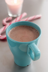 Hot chocolate and candy cane