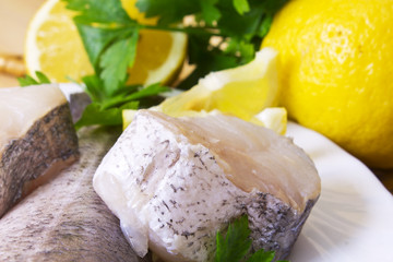 hake with lemon