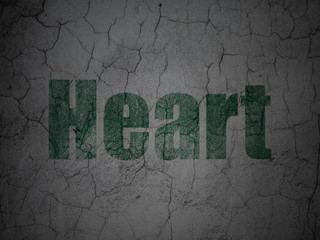 Healthcare concept: Heart on grunge wall background