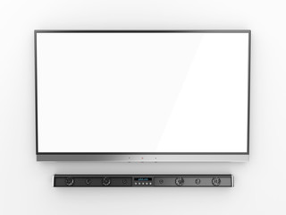 Flat screen tv and soundbar