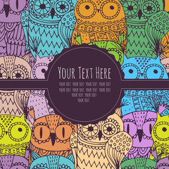 frame for text with an owl