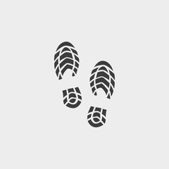 Imprint shoes icon in a flat design in black color. Vector illustration eps10