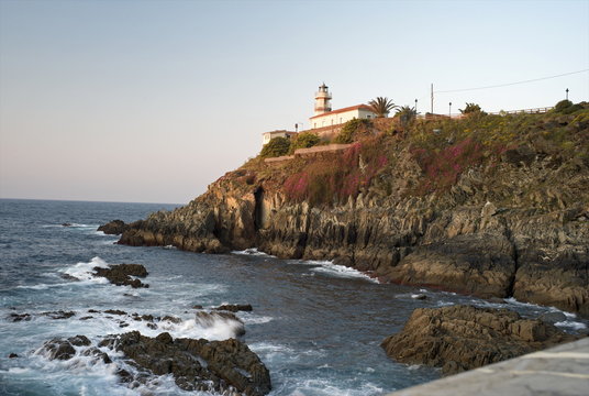 Lighthouse at Cudillero, Asturias, Spain