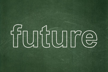Obraz premium Timeline concept: Future on chalkboard background