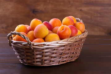 Apricots in a wicker basket
