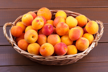 Apricots in a wicker basket
