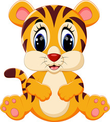Obraz na płótnie Canvas Cute tiger cartoon