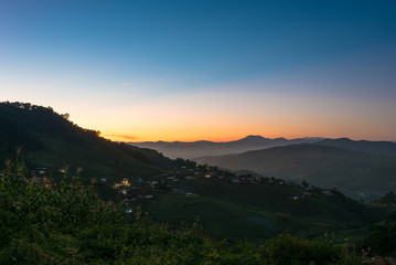 Obraz premium Sunset at Doi Mon Tawan, Chiang Mai, Thailand