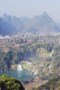 Detian Falls, China and Vietnam transnational waterfall, Guangxi Province, China