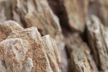 Rough miniature cliff of rocks