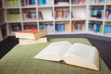 View of a book lying on a seating