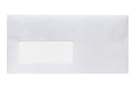 Envelope with address window isolated on white background
