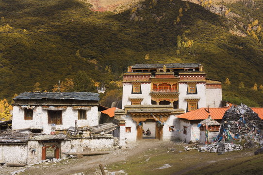 Chonggu lamasery, Yading Nature Reserve, Sichuan Province, China