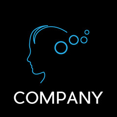 Vector sign abstract concept of psychologist, analyst or scienti