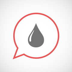 Fototapeta premium Isolated comic balloon with a fuel drop