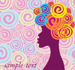 Vector illustration.silhouette of an African woman