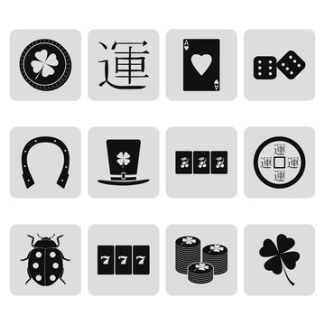Luck symbol sign simple icon set