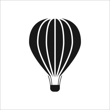 Hot air balloon sign simple icon on background