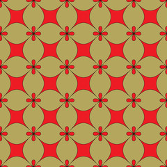Flower and rhombus seamless pattern