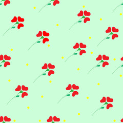 Flower red seamless pattern
