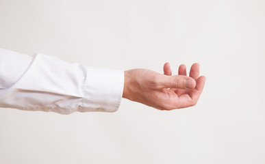 Tenderhearted gesture, closeup shot