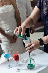 bottle with colorful sand