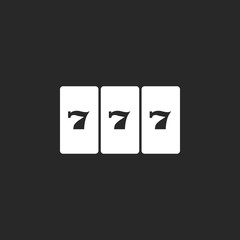 Fortune jackpot 777 sign simple icon on background