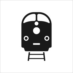 Passenger train sign simple icon on background