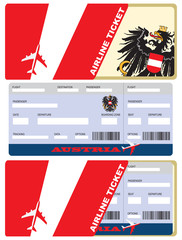 Landing plane ticket for flight to Austria