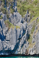 Fototapeta na wymiar Cadlao island rocks cliff El Nido Philippines