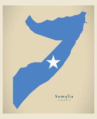 Modern Map - Somalia flag colored SO