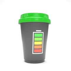 Coffee to go on white. 3d rendering.