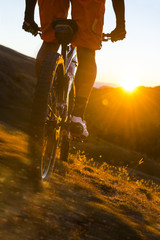 Naklejka premium mountainbiking with full speed