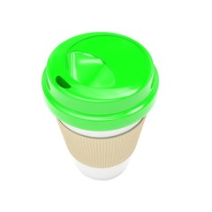 Coffee to go on white. 3d rendering.