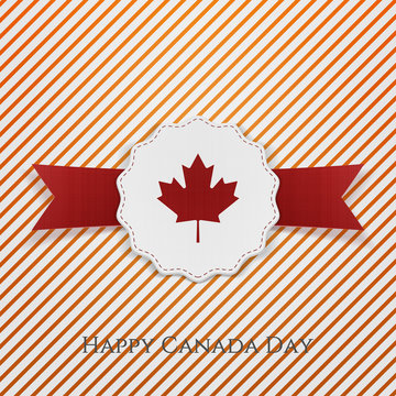 Happy Canada Day Holiday Emblem with Type