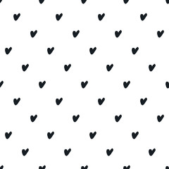 Doodle seamless pattern with hearts