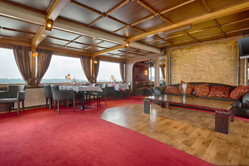 Interior of a luxury cruise restaurant