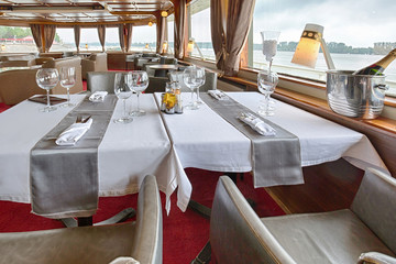 Interior of a luxury cruise restaurant