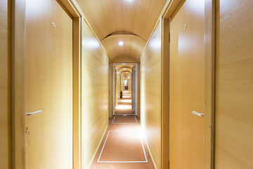 Corridor on a cruise ship hotel