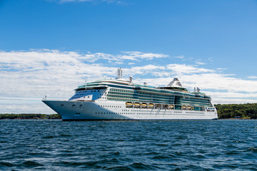Obraz na płótnie Canvas Cruise Ship on Choppy Water