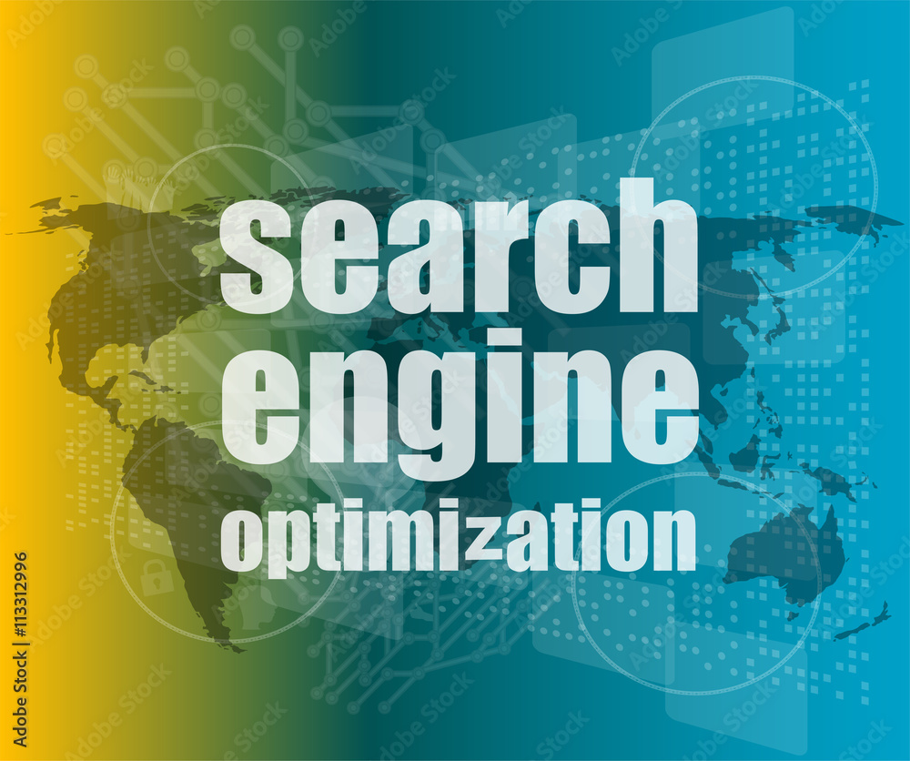 Poster search engine optimization - seo sign. vector quotation marks with thin line speech bubble. concept 