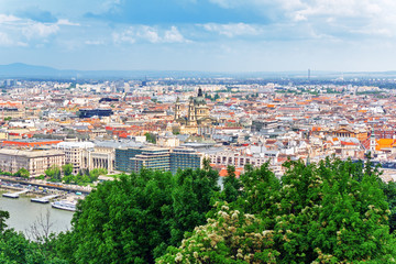Fototapeta na wymiar Panorama View on Budapest, from Gellert Hill.