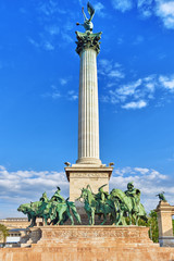 Fototapeta na wymiar Heroes' Square-is one of the major squares in Budapest, Hungary,