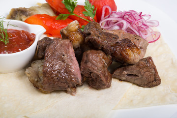 Grilled lamb kebab